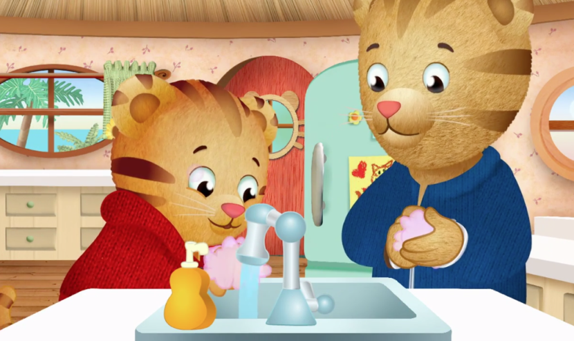 Daniel Tiger washing hands